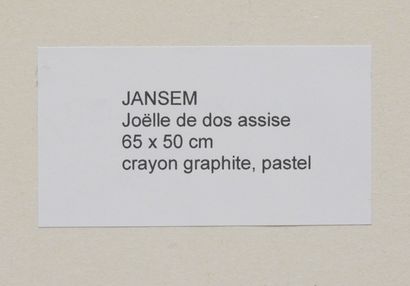 null Jean JANSEM (1920-2013)
Joëlle de dos assise. 
Crayon graphite et pastel. Signé...
