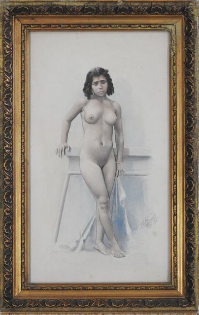 A. VIGNOLA - XIXe - XXeme
Jeune nubienne
Crayon...