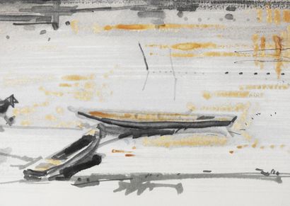 null Jean COMMERE (1920-1986)
Barque sur rivage
Aquarelle, signée en bas à gauche
46...