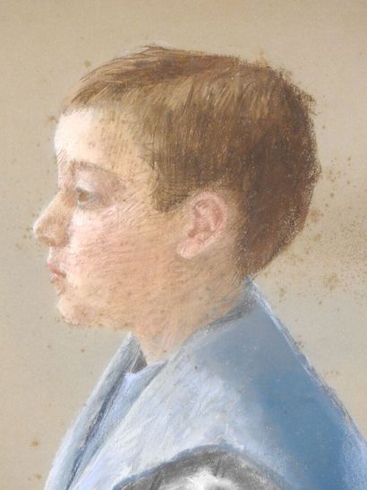 null Jeanne FERAUT - XIXeme
Portrait de jeune homme
Pastel sec. Signé au graphite...