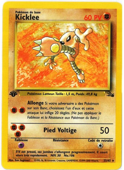 null POKEMON - Fossile en édition 1
Carte KICKLEE 22/62 Wizards Set de base Ed. 1...