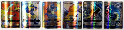 null POKEMON GX
Lot de six cartes holographiques dont évolutions de Lucario, Ho-Oh,...