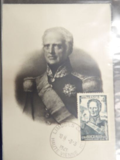 null FRANCE 2 petits classeurs bordeaux de timbres-poste oblitérés, thématique « Albert...