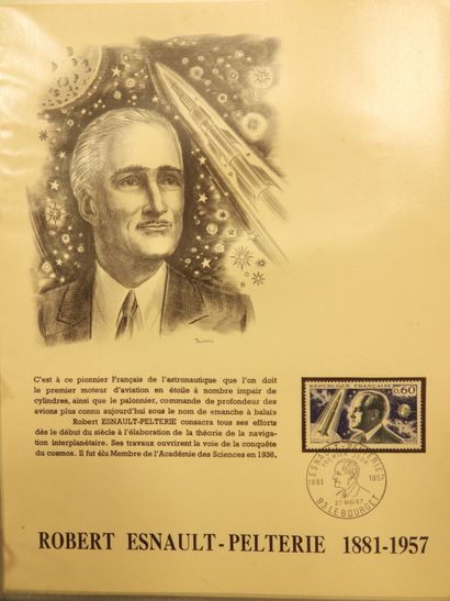 null FRANCE 1 classeur bleu de timbres-poste oblitérés, thématique « Albert DECARIS » »,...
