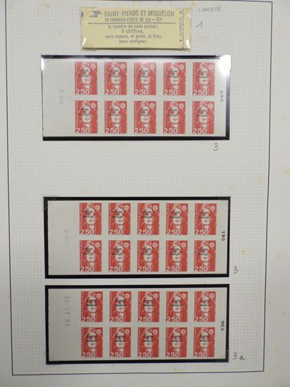 null SAINT-PIERRE-ET-MIQUELON 1 classeur havane de timbres-poste oblitérés et non-oblitérés....