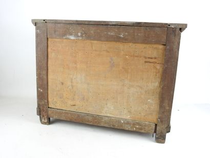 null COMMODE of MAITRISE in natural wood opening with four drawers. H : 35 - W :...