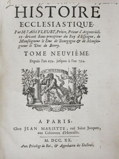 null Secret book bound XVIIIth : Histoire Ecclesiastique tome 9
A notice of sale...
