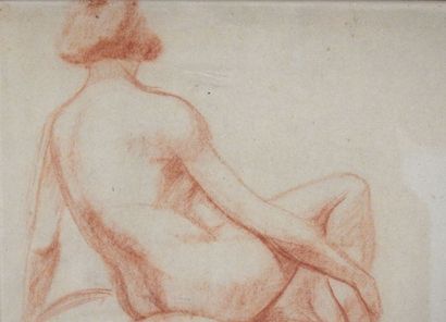 null Serge Henri MOREAU (1892-1963)
Female nude from behind
Sanguine. Signed and...
