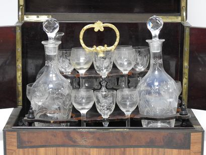 null Liquor cellar in blackened wood including glasses and carafons.
Napoleon III...