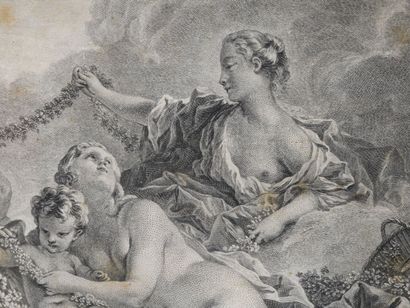 null François BOUCHER after
Love chained by the graces
Black engraving
55.5 x 41.5...