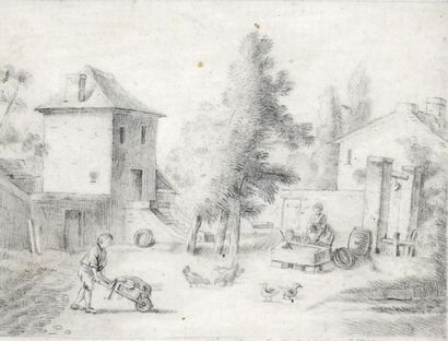 null FRENCH SCHOOL - end of XVIIIth century
Scene of life at the farm.
Graphite,...