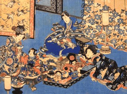 null JAPAN
Meeting of 2 prints in colors representing courtesans.
25 x 36 cm and...