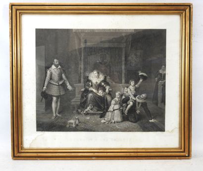 Jean Auguste Dominique INGRES (1780-1867), d'après : Henri IV et ses enfants. Gravure... Gazette Drouot