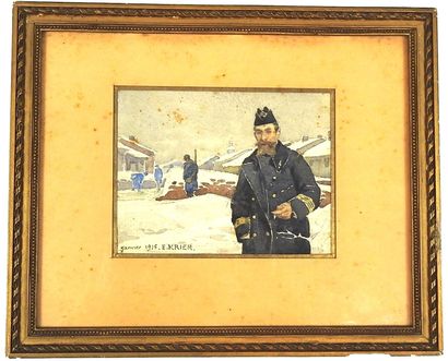 E. KRIER. Portrait d'un commandant en hiver,...