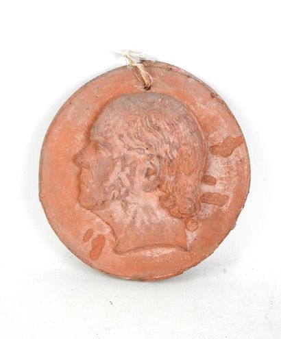 null Etienne Edouard SUC (1807-1855), after : Terracotta medallion depicting a man...