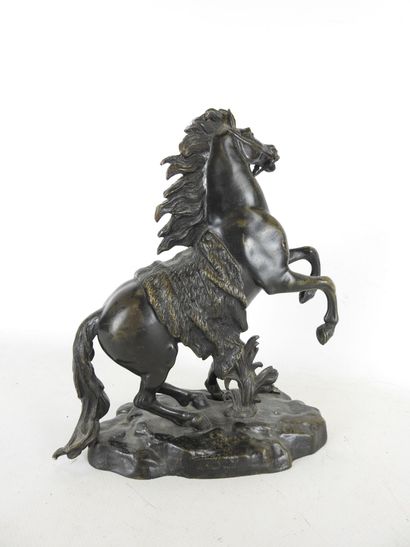 null Guillaume I COUSTOU (1677-1746), after : Cheval de Marly. Bronze proof with...