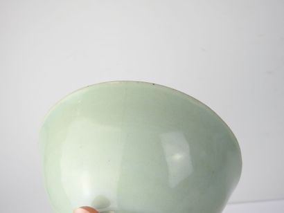 null CHINA: Celadon porcelain bowl. Blue stamped mark under the base. Height: 7cm....