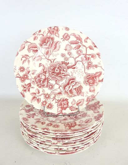 null Johnson BROS - England: Eleven earthenware plates with slightly scalloped edges...