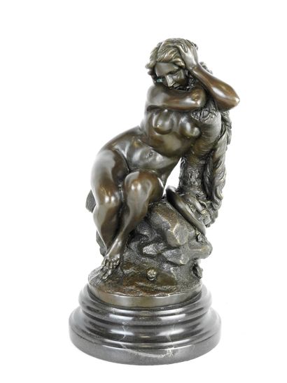 null Eugène DELAPLANCHE (1836-1891): Eve after the sin. Bronze subject with brown...