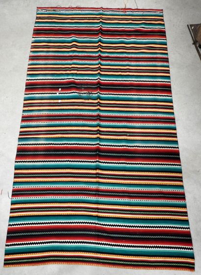 null Peru, Andes: Large, brightly-colored woven hanging, 230x125 cm.