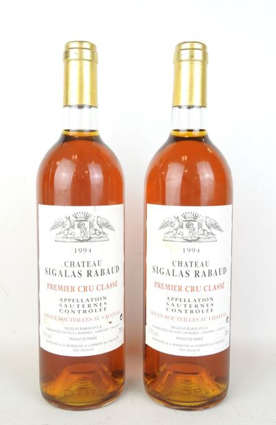 2 bouteilles Château Sigalas Rabaud 1er cru...