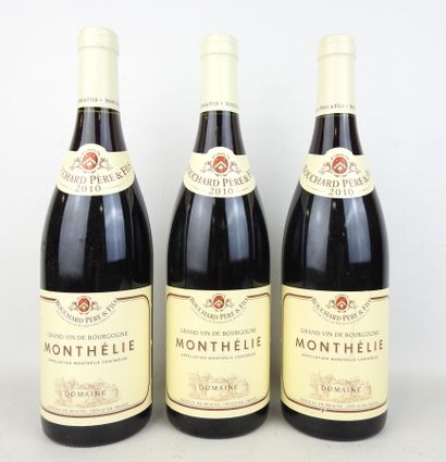 3 bouteilles Monthélie 2010 Bouchard Père...