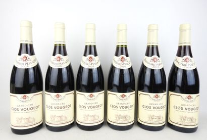 6 bouteilles Clos Vougeot Grand Cru 2008...