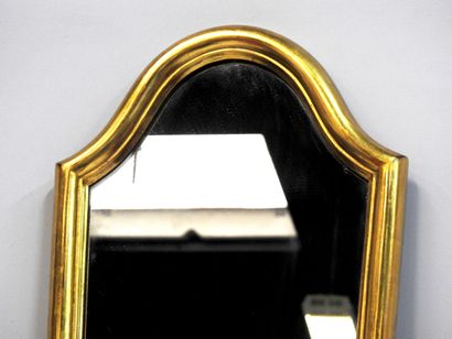 null Miroir allongé à bord contourné en bois doré.
71 x 30 cm
Usures, petit écla...