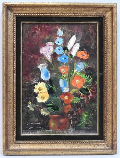 null Simone MOUNIER (1902-1979)
Bouquet de fleur
Huile sur toile, signée en bas à...