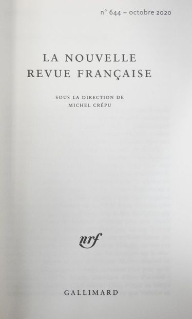 null La Nouvelle Revue Française
Très important lot de revues couvrant la période...