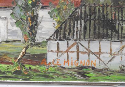 null A. LE MIGNON - XXème
Vue de village
Huile sur toile signée en bas à droite
46...