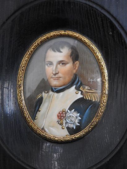 null Portrait de l'empereur Napoléon Ier d'après Jacques-Louis David.
Miniature sur...