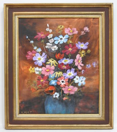 null Henry HUET - XXème
Fleurs sauvages
Huile sur toile, signée en bas à gauche,...