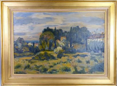 null Michel ADLEN (1986-1980): Paysage méditerranéen. Huile sur toile. Signé en bas...