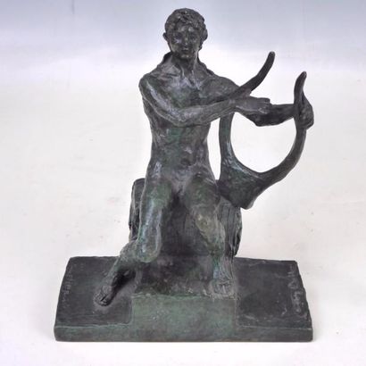 null Ary BITTER (1883-1973) : Orphée. Epreuve en bronze à patine verte, fonte à la...