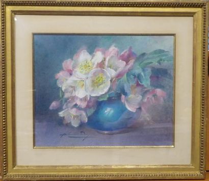 Blanche ODIN (1865-1957): Roses épanouies...