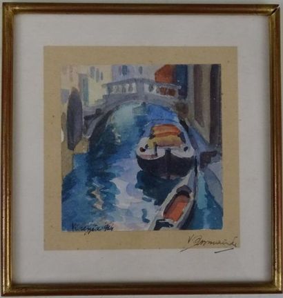null Vladimir ROZMAINSKI (1885-1943) : Zagreb. Venise. Paris. Deux aquarelles et...