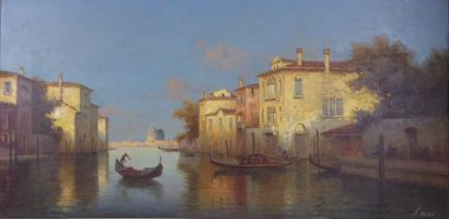 Alphonse LECOZ (XIX-XXe) : Vue de Venise....
