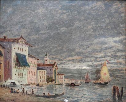 null Henry GERARD (1860-1925) : Venise. Huile sur panneau. Signé en bas à gauche....