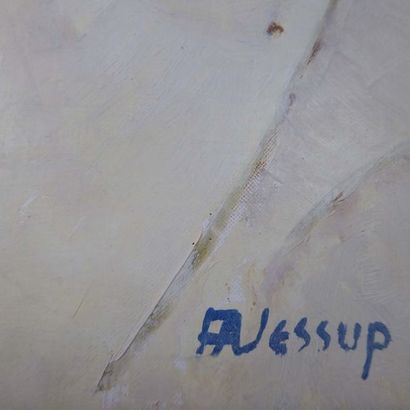 null Frederick Arthur JESSUP (1920-2007) : Begonia Rex. Huile sur toile. Signé en...