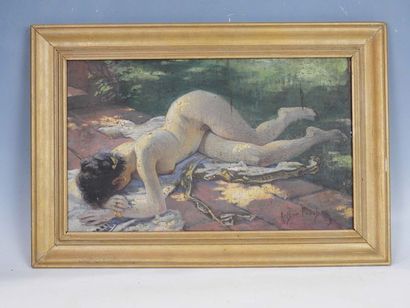 null Arthur FOACHE (1871-1967) : Nu féminin. Huile sur toile marouflée. Signé en...