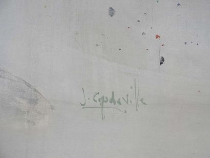 null Jean CAPDEVILLE (1917) : Composition abstraite. Huile sur toile. Signé en bas...