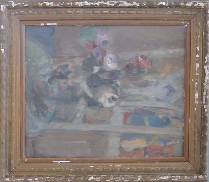 null Lazare VOLOVICK (1902-1977) : Nature morte. Huile sur toile. Signé en bas à...