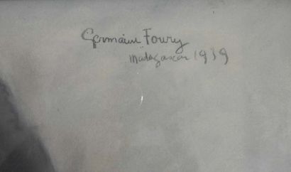null Germaine FOURY (1902-1981): Femme Malgache et enfant. Pastel. Signé, situé à...