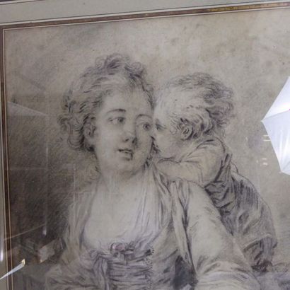 null Ecole FRANCAISE du XVIIIème siècle : Femme et enfant dans le gout de Boucher....
