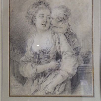 null Ecole FRANCAISE du XVIIIème siècle : Femme et enfant dans le gout de Boucher....
