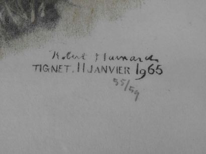 null Robert HAINARD (1906-1999) : Deux bouquetins. Bois gravé. Epreuve signée en...