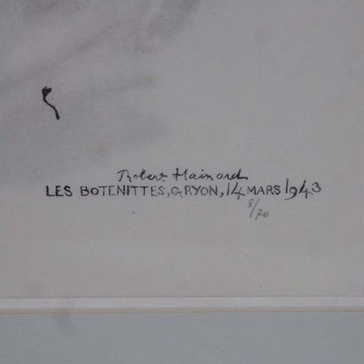 null Robert HAINARD (1906-1999) : Lièvre. Bois gravé. Epreuve signée en bas à gauche...