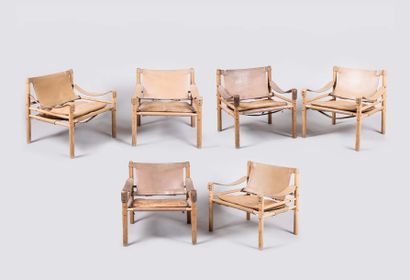 null Arne NORELL (1917-1971)

Six fauteuils modèle Sirocco en bois à structure tubulaire,...