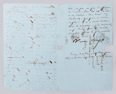 null Victor HUGO (1802-1885)

Lettre autographe signée à Julien Lemer, à la Librairie...
